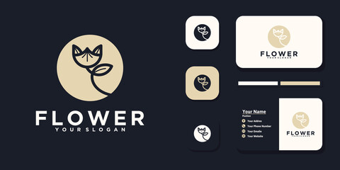 Feminine beauty flower. luxury design template