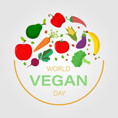 World Vegan Day vector illustration, Suitable for greeting card, poster and banner, october 1 