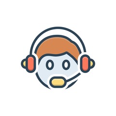 Color illustration icon for assistant