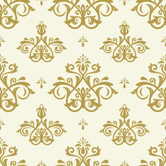 Classic seamless vector pattern. Damask orient ornament. Classic vintage golden background. Orient ornament for fabric, wallpapers and packaging