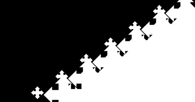 Animated transition, mask black and white, luma matte with alpha channel, background or pattern. shape white