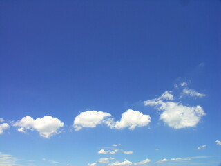 夏の雲のある大空