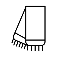 Winter Scarf Vector Line Icon Design