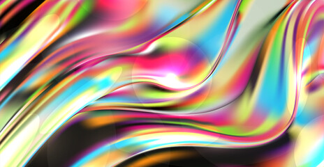Luxury liquid background. Trendy colorful Holographic abstract wave background. Abstract background with 3d wavy shape.