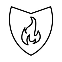 Firewall Vector line Icon Design