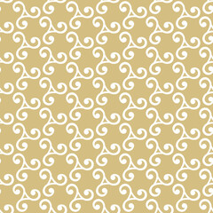 Seamless vector ornament. Modern yellow and white background. Geometric modern pattern