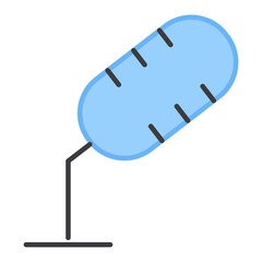 An editable design icon of voice recorder, microphone