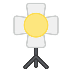 A flat design icon of studio light
