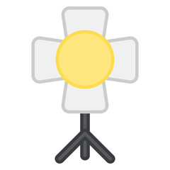 A flat design icon of studio light