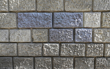 Fragment of old facade artificial stone