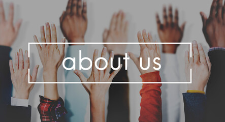 About Us Service Contact Information Concept