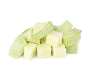 Szucchini slices isolated on white background