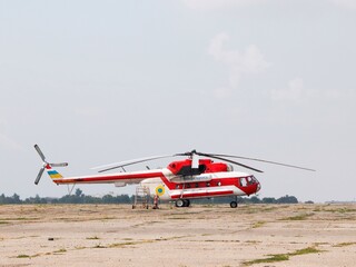 Fire and rescue helicopter at the airport