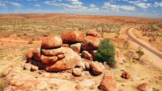 Aerial View Of Devils Marbles Conservation Reserve In Northern Territory, Australia.