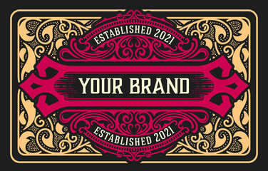 Western card with vintage style