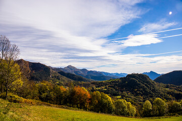 Fototapeta na wymiar Autumn in Rocabruna, La Alta Garrotxa, Spain