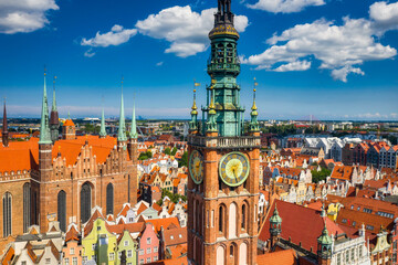 Obraz premium Beautiful architecture of the main city of Gdansk at summer. Poland