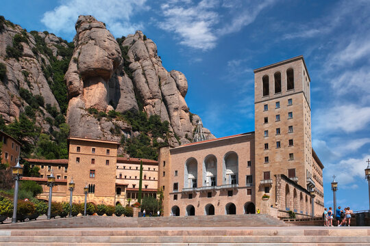Virgin of Montserrat Abbey near Barcelona, Spain. Catalonia famous monument.