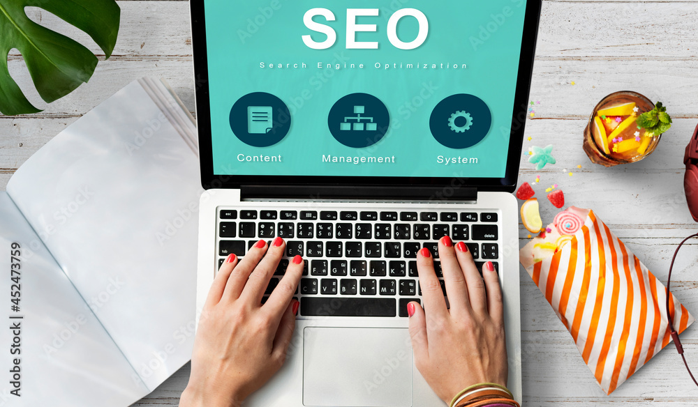 Wall mural seo website development data network concept