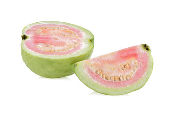 Pink guava isolated on white background