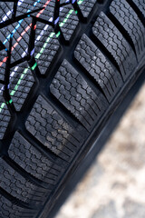 Close up of a tire tread