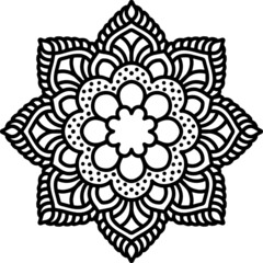 Mandala Art can be used for artwork decoration, coloring or tattoo design.