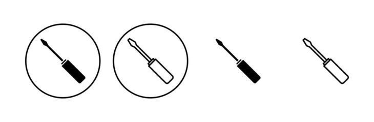 Screwdriver icon set. tools icon vector