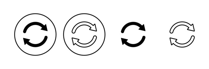 Refresh icon set. Reload icon vector. Update icon.