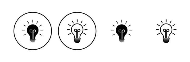 Lamp icon set. Light bulb icon vector. idea symbol.