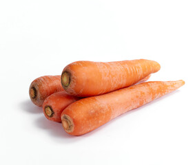 Carrot on white background. Soft light. Nobody