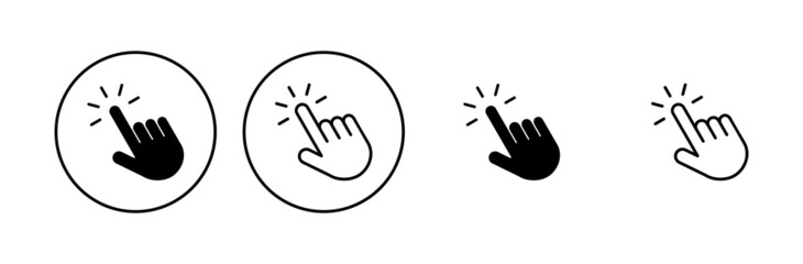 Hand click icon set. pointer icon vector. hand cursor icon vector