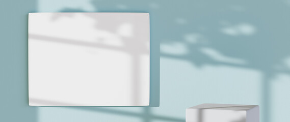 Obraz premium 3D rendering of Podium for displaying the skin cream cosmetics decorations. Mockup background for show product.