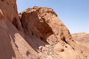 Obraz premium Fantastic rock - Arch - formed as a result of centuries-old washing out of rocks by groundwater in Timna National Park near Eilat, southern Israel.