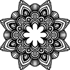 Mandala Art can be used for artwork decoration, coloring or tattoo design.