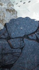 Blue contemporary Memphis textured mobile phone wallpaper illustration