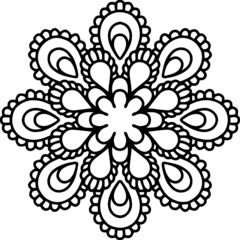 Mandala Art can be used for artwork decoration, coloring or tattoo design.