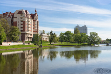 cityscape of Kaliningrad with Nizniy pond view