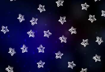 Dark Blue, Red vector template with sky stars.