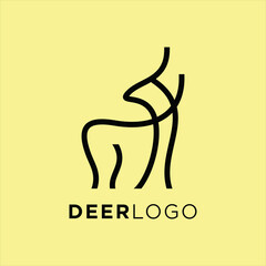 outline deer line art logo vector icon template illustration, Deer icon for company logo in premium quality. Printable