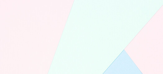 Abstract colored paper texture background. Minimal geometric shapes and lines in pastel pink, light blue and green colors