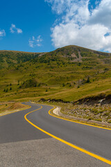 Summer view of Transalpina mountain road. Beautiful highest altitude road in Romania
