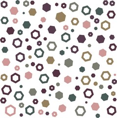 Colorful geometric squares, circles, hexagons background. Abstract pattern background. Shapes pattern. Colorful wrapping paper.