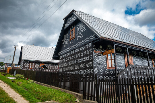 Painted house in the village of Cicmany in Slovakia