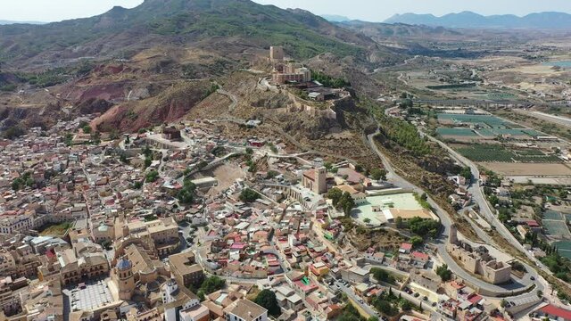 Scenic view of the city of Lorca. Province of Murcia. Spain. High quality 4k footage