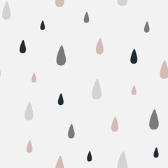Vector Pastel Pink Black Grey Raindrop seamless pattern background perfect for fabric, scrapbooking, wallpaper, web and graphic projects.