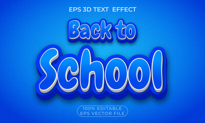 Editable premium 3d text effect in back to school 