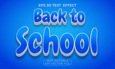 Editable premium 3d text effect in back to school 
