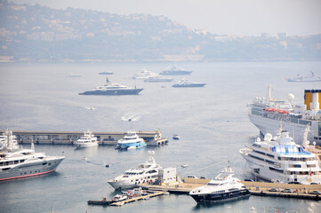 Monte Carlo harbor in Monaco. Port Hercules. Yachts in the port. 