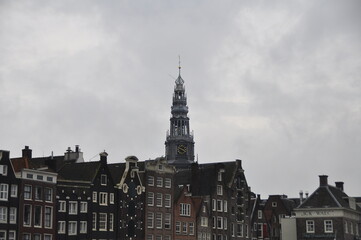 Obraz premium Protestant Church tower in Amsterdam, Netherlands