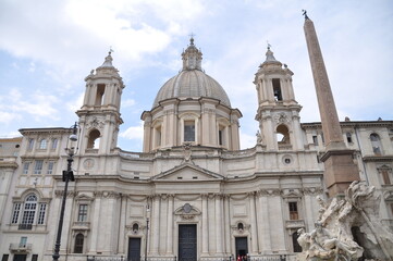 Fototapeta na wymiar Baroque church Sant'Agnese in Agone (Sant'Agnese in Piazza Navona) in Rome, Italy